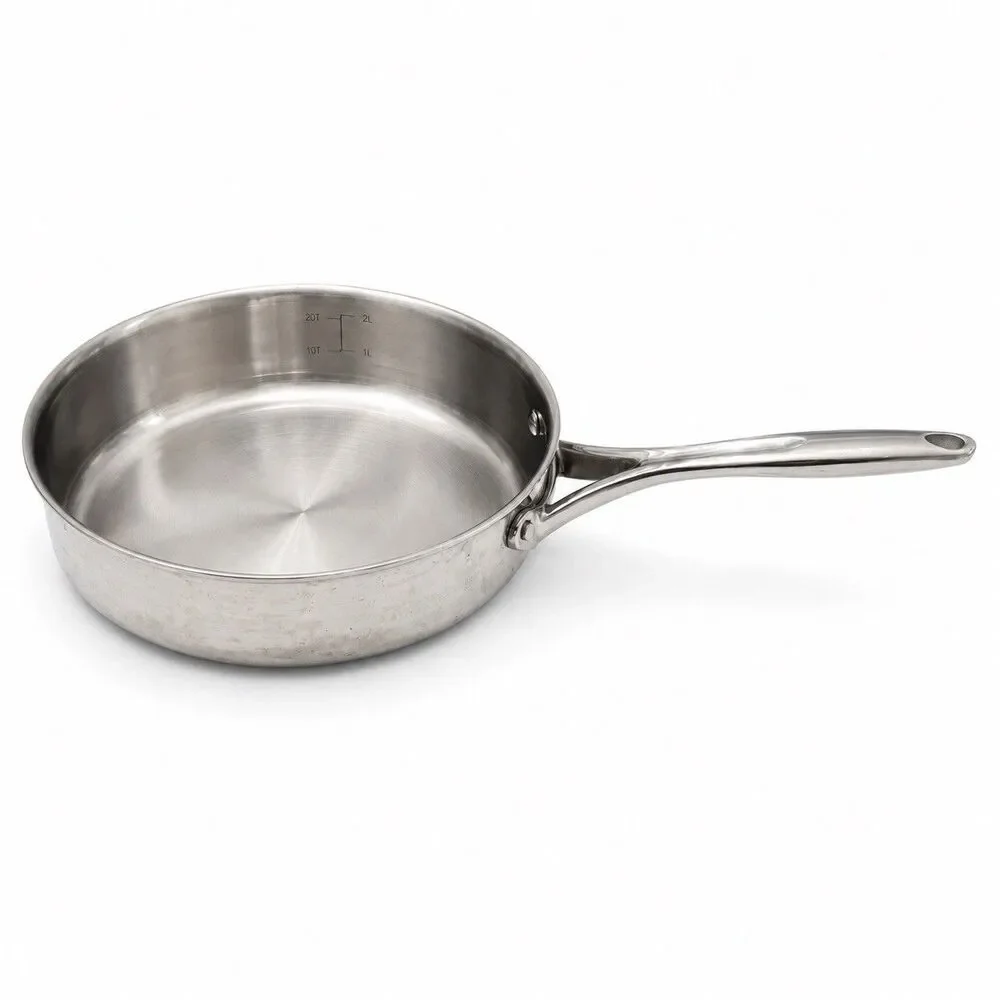 Pampered Chef Stainless Steel 10” Skillet Fry Pan 24cm Long Handle